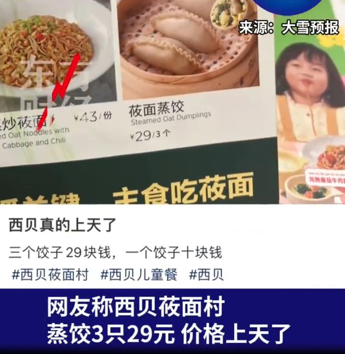 3只蒸饺29元！西贝回应价格“上天”：用的面粉不普通