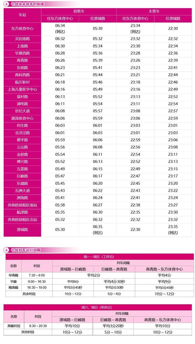 全网最新轨道交通首末班车时刻表来啦！快来收藏