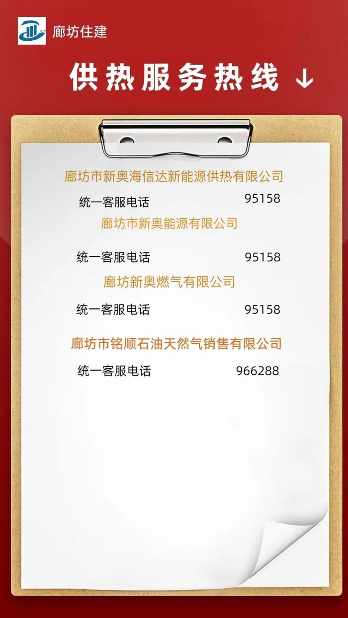 【践行社会主义核心价值观】廊坊全市供暖热线、投诉、报修电话公布！