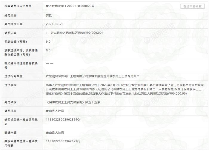 拖欠32名农民工工资且不积极配合处理 碧桂园旗下2家公司将被记入异常企业名录