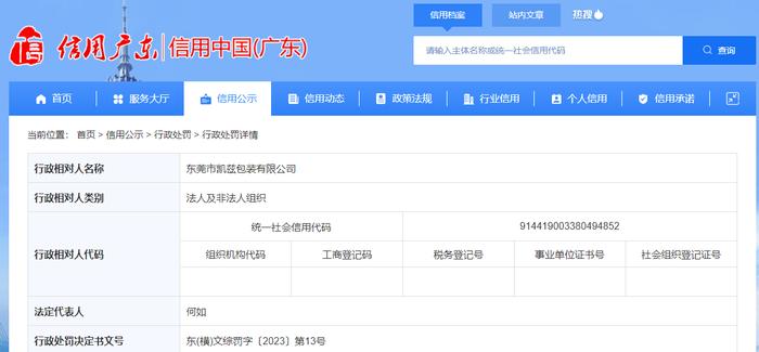 东莞市凯兹包装有限公司违反《印刷业管理条例》被处罚