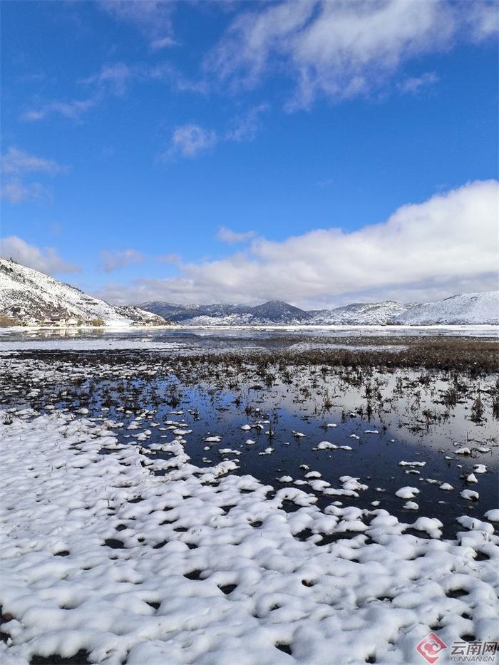 纳帕海雪景 体验不一样的云南冬季风光