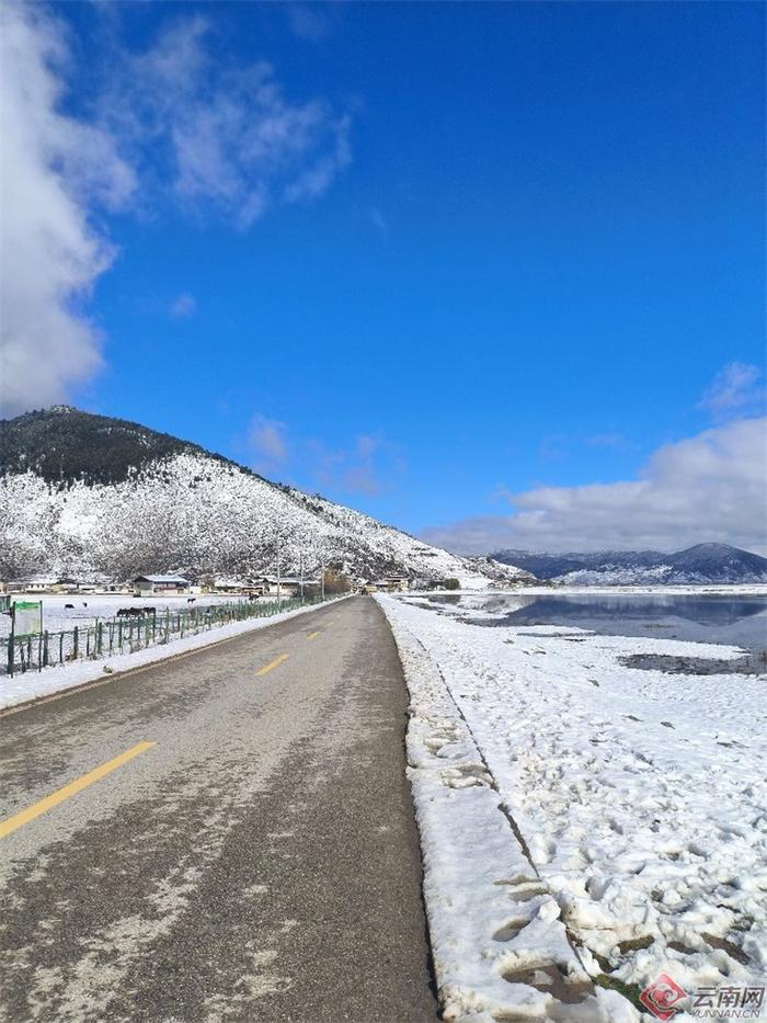 纳帕海雪景 体验不一样的云南冬季风光