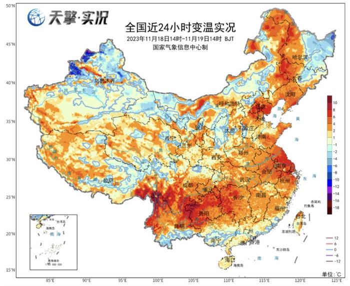 全国大部回暖上海“陪跑”，小雪日达到本周巅峰22℃，随即48小时跌10℃