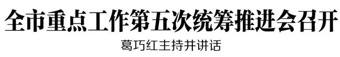 全市重点工作第五次统筹推进会召开 葛巧红书记主持并讲话