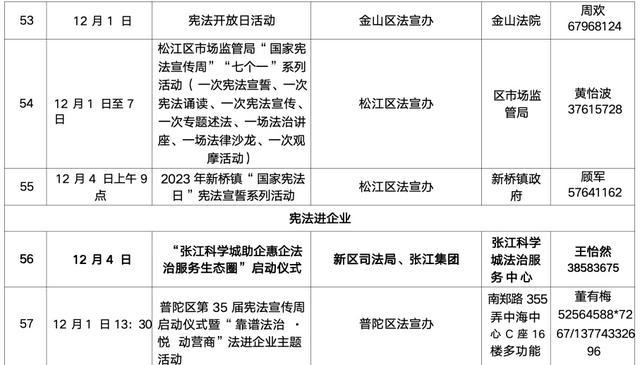 今年宪法周宣传周排片表来了，您期待哪些活动？