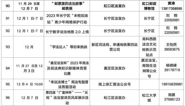 今年宪法周宣传周排片表来了，您期待哪些活动？