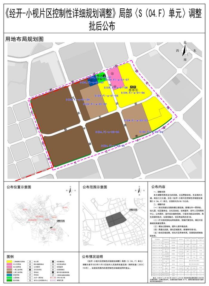 四川绵阳《经开-小枧片区控制性详细规划调整》局部〈S（04，F）单元〉调整批后公布