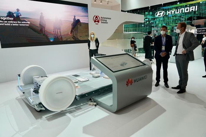 ▲2021年9月,慕尼黑车展上的中国展商 图据视觉中国