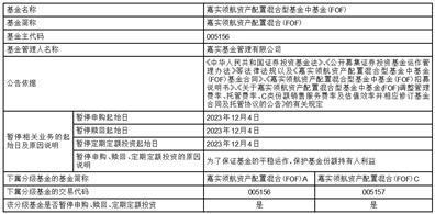 关于嘉实领航资产配置混合型基金中基金（FOF）2023年12月4日暂停申购、赎回及定期定额投资业务的公告