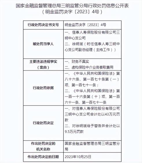 信泰人寿董事长谭宁是中国首批精算师之一 今年旗下支公司被罚43万