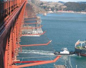 美国旧金山金门大桥安装自杀防护网