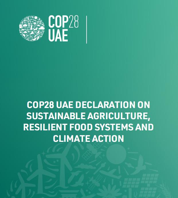 COP28进行时 | WRI声明：百国签署《关于韧性粮食体系、可持续农业及气候行动的阿联酋宣言》，将农食系统提至气候议程核心位置