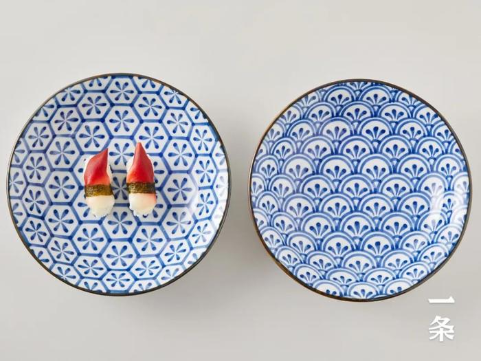 高颜值简约风陶瓷餐具，手绘釉下彩龟甲纹，高温烧制，经典耐看