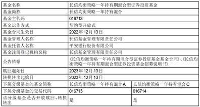 长信基金管理有限责任公司关于长信均衡策略一年持有期混合型证券投资基金开放日常赎回、转换转出业务的公告