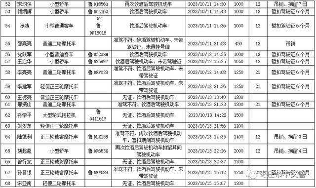 81名！枣庄曝光10 月份“酒司机”名单