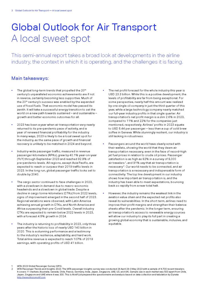 IATA：2023年全球航空运输展望报告
