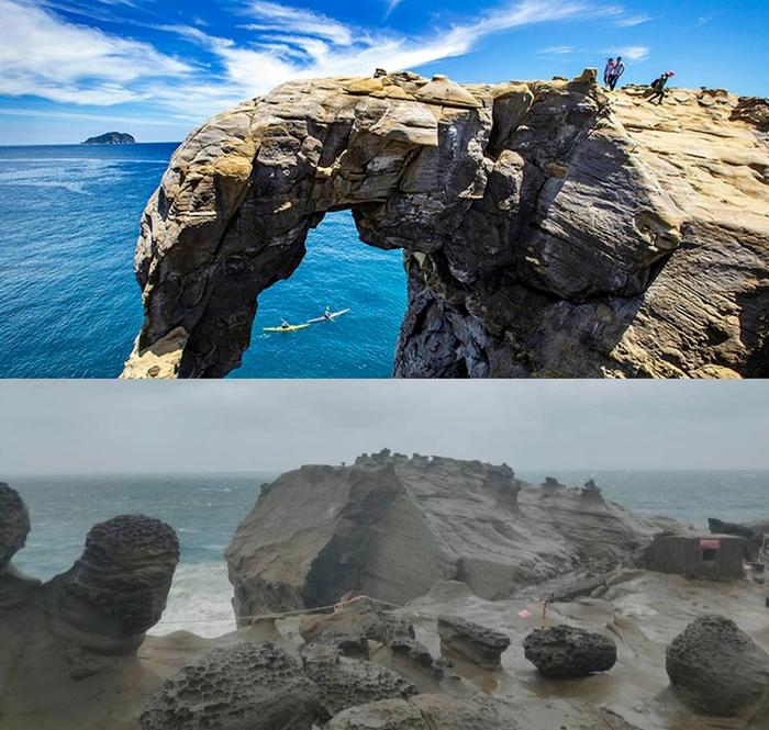 台湾知名景点象鼻岩的“象鼻”断裂
