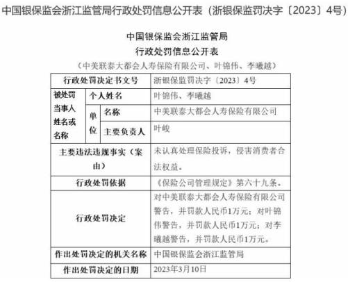 中美联泰副总经理于健本科是物理专业 公司侵害消费者权益被罚