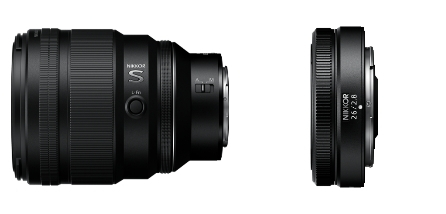 尼克尔 Z 85mm f/1.2 S(左)和尼克尔 Z 26mm f/2.8(右)