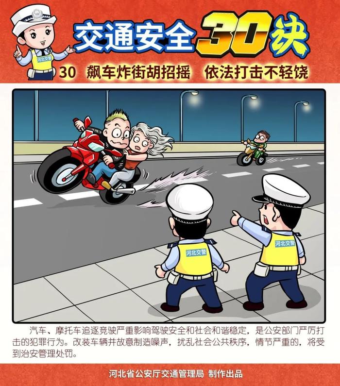 “飙车炸街胡招摇，依法打击不轻饶” 《道路交通安全三十诀》连载