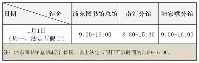 @爱书人，浦东图书馆2024年元旦开放时间安排来啦！