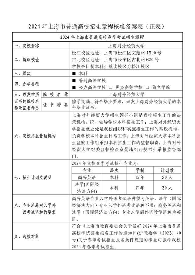 2024年春考26所高校招生章程公布→