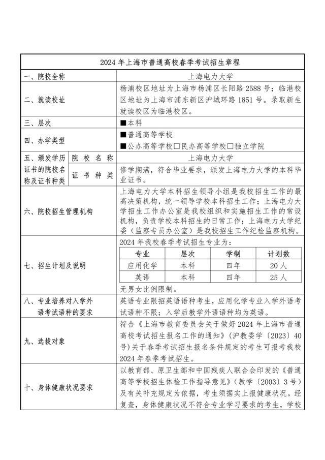 2024年春考26所高校招生章程公布→