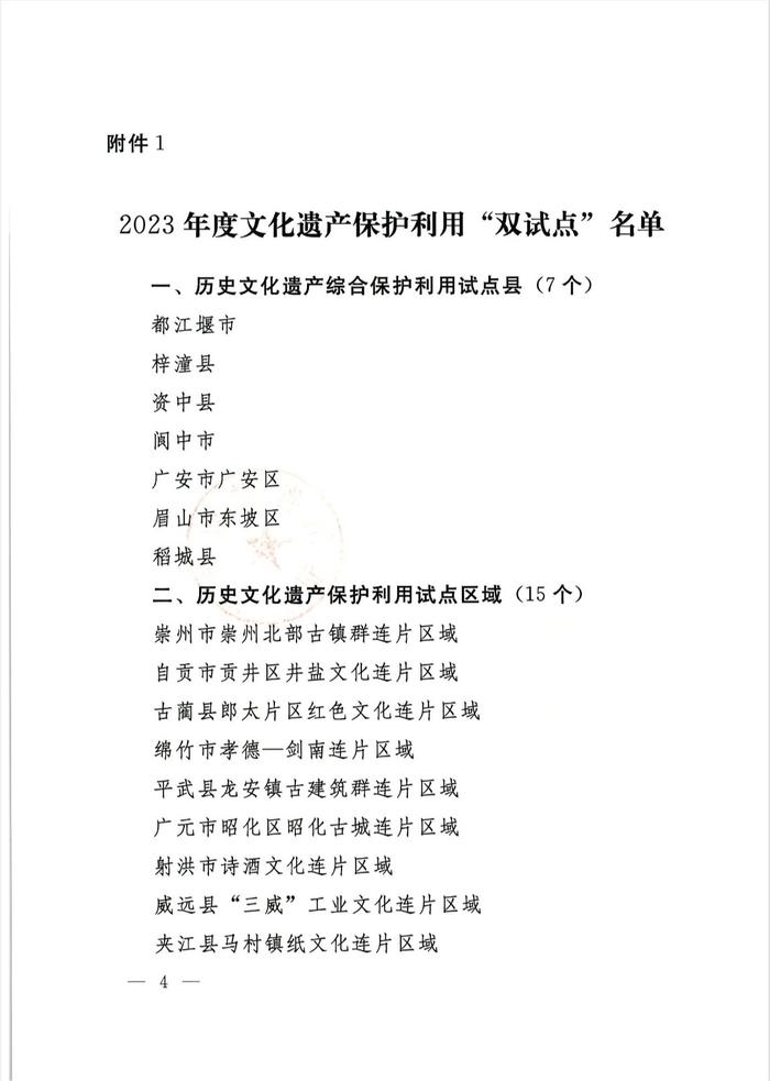 2023年度文化遗产保护利用“双试点”名单公布