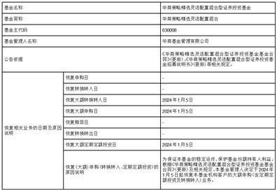 华商策略精选灵活配置混合型证券投资基金恢复机构客户大额申购（含定期定额投资及转换转入）业务的公告