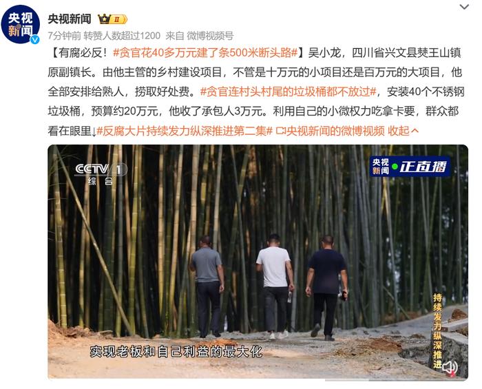 小微权力用到极致！副镇长花40多万元，建了条500米断头路！装40个垃圾桶，预算20万元……