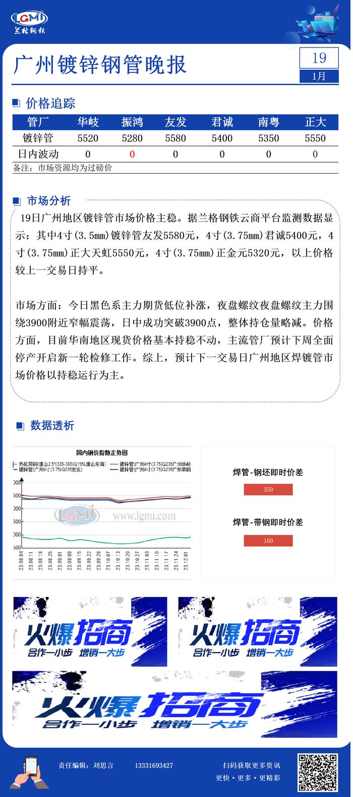 广州地区镀锌管价格持稳 管厂临近停产检修