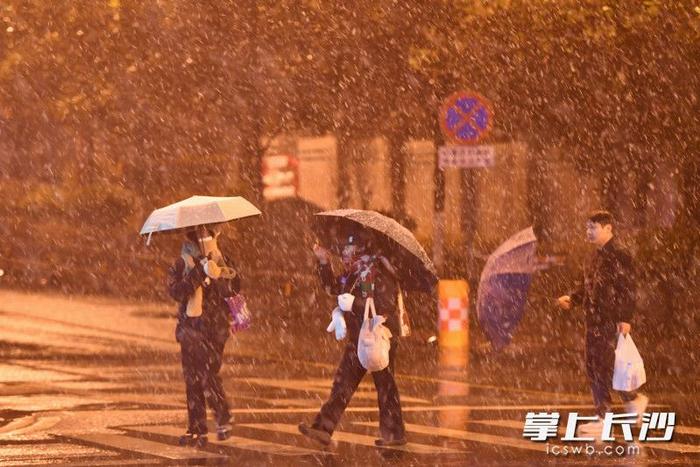 组图｜下雪了！长沙迎来2024年第一场雪