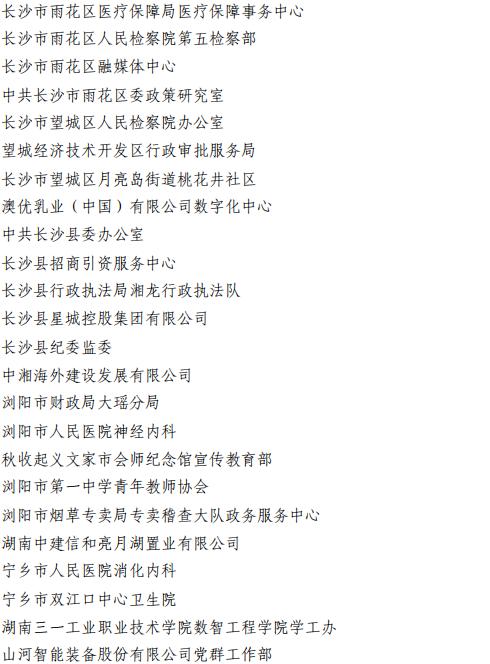 2023年度长沙市青年文明号、青年岗位能手、青年安全生产示范岗、青年突击队建功行动拟表彰名单公示