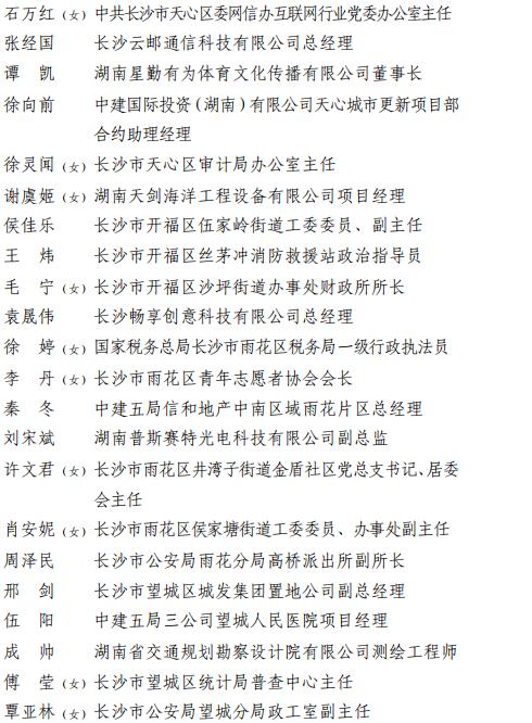 2023年度长沙市青年文明号、青年岗位能手、青年安全生产示范岗、青年突击队建功行动拟表彰名单公示