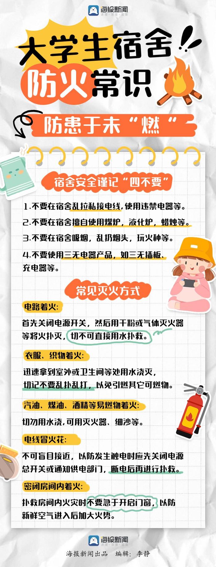 一图读懂｜大学生防火常识！小心冬天里的一把火