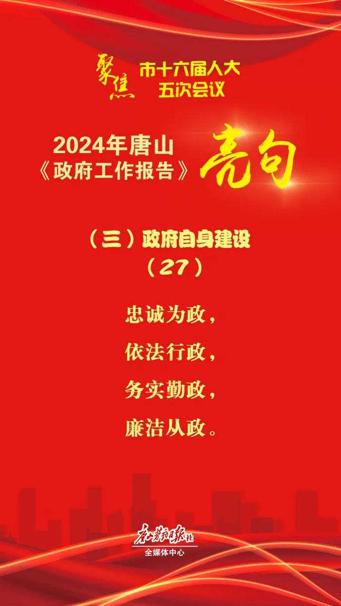 振奋又暖心！2024年唐山市《政府工作报告》亮句来啦！