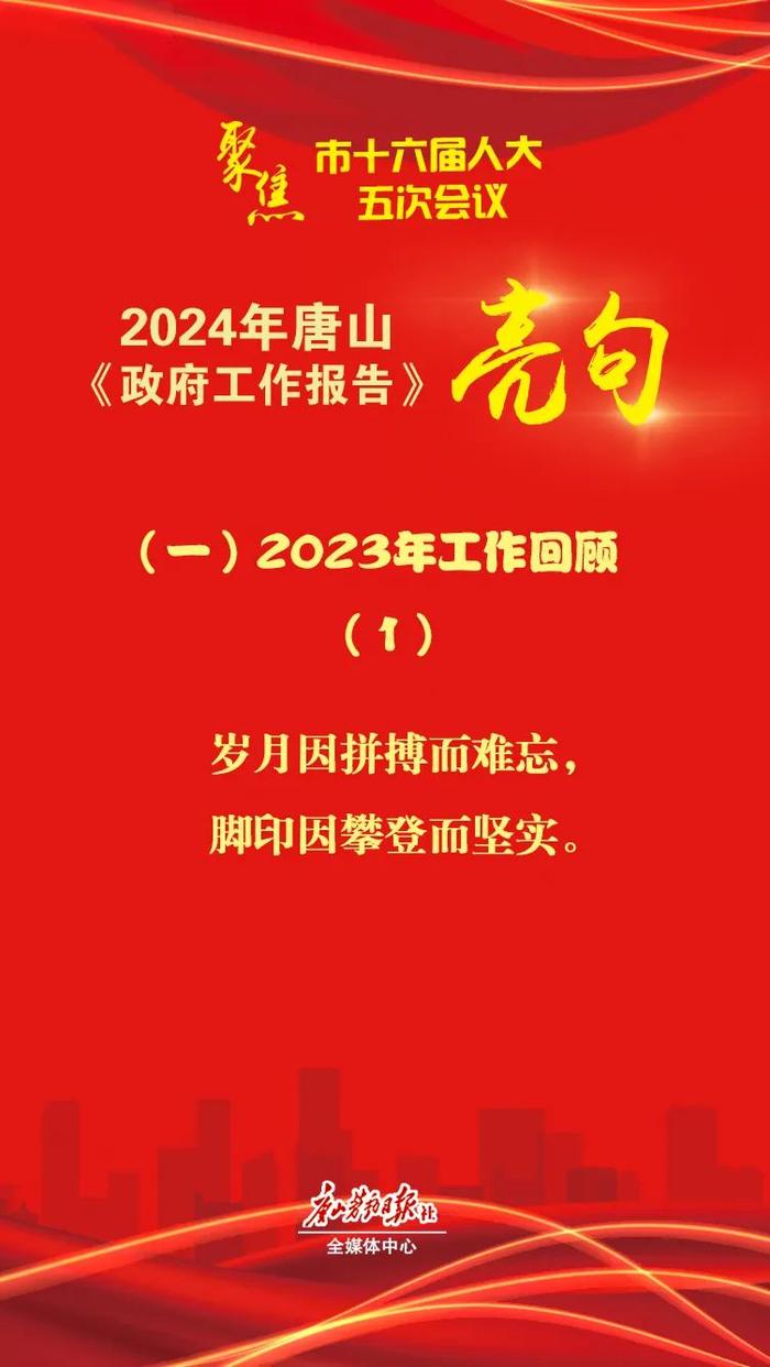 振奋又暖心！2024年唐山市《政府工作报告》亮句来啦！