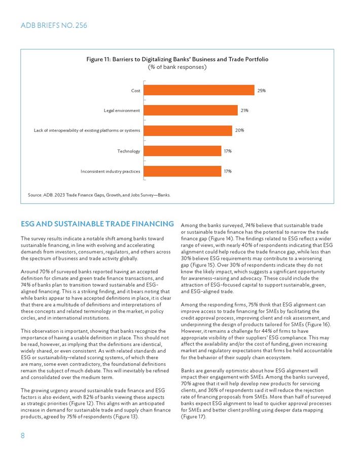 ADB：2023年贸易融资缺口、增长和就业调查报告