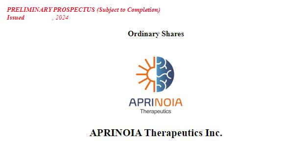 苏州新旭医药的母公司APRINOIA Therapeutics，递交招股书、拟赴美国上市，东诚药业为单一最大股东