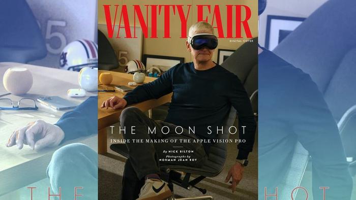 苹果 CEO 库克首次公开佩戴 Vision Pro 头显，亮相杂志封面