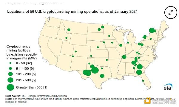 美能源情报署：美国比特币挖矿消耗的电力等于犹他州电力消耗量