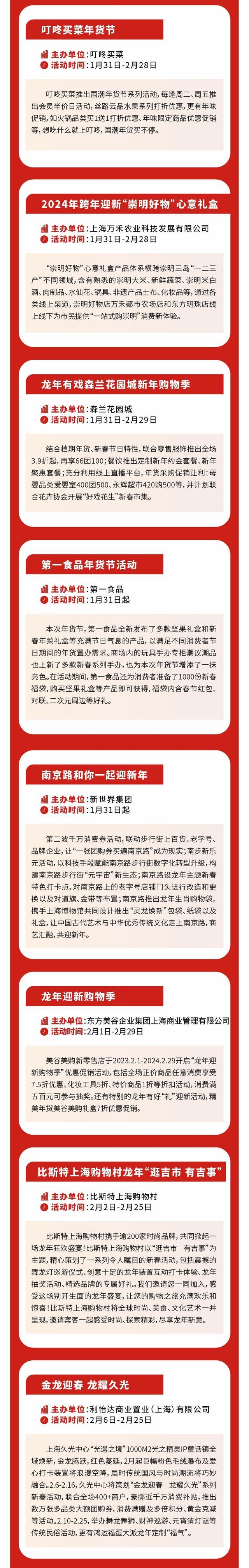 “龙舞上海 春照商圈”，2024上海跨年迎新购物季春节促消费活动亮点有哪些？