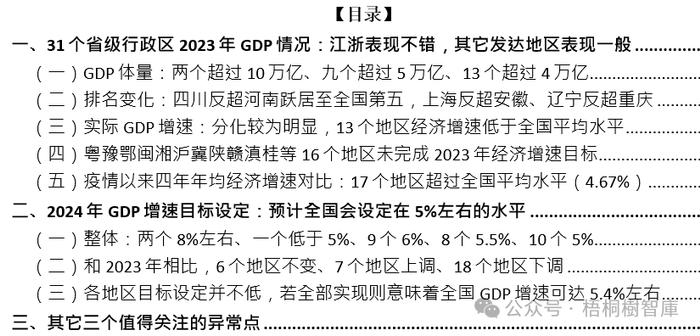 31个省GDP排名及2024年目标