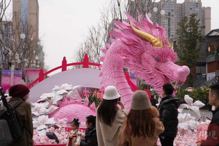 C视频丨铁像寺水街火出圈的“芭比龙” 设计师：别出心裁的粉色源于成都芙蓉花