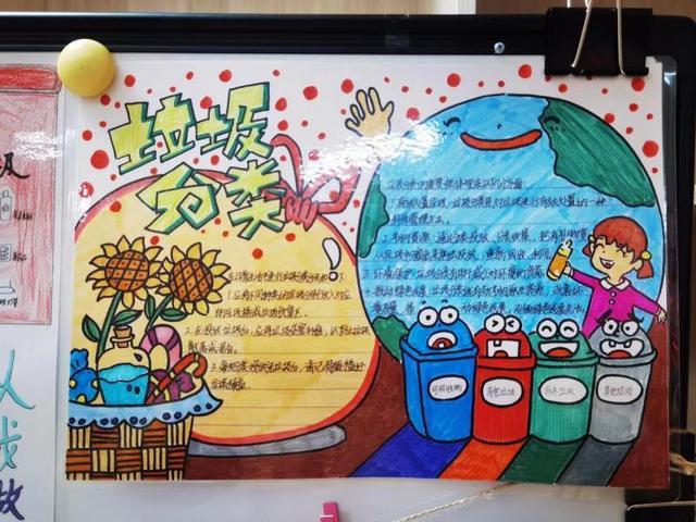朝阳区东湖街道儿童手绘垃圾分类海报