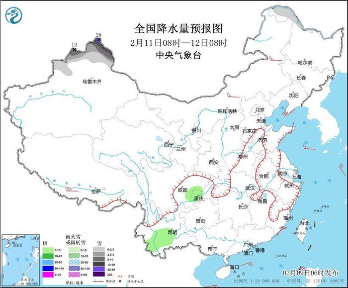 全国大部天气晴好气温回升，华北苏皖等地有大雾天气