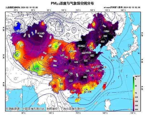 除夕夜受区域输送及烟花爆竹燃放影响，上海出现PM2.5污染过程