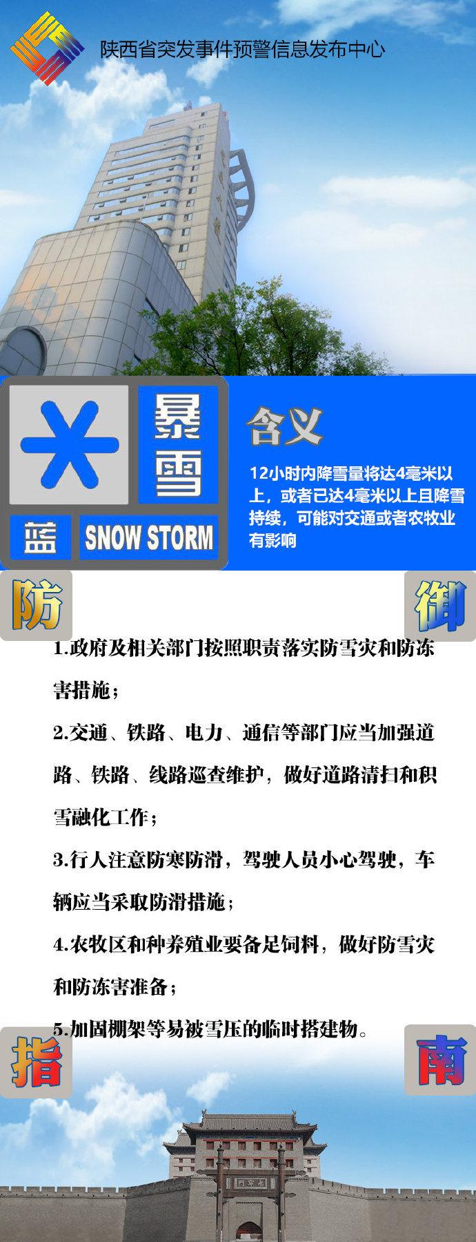 陕西发布暴雪蓝色预警 高速多个收费站入口临时管控