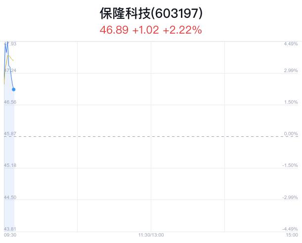 保隆科技盘中大涨5.01% 股价创1月新高